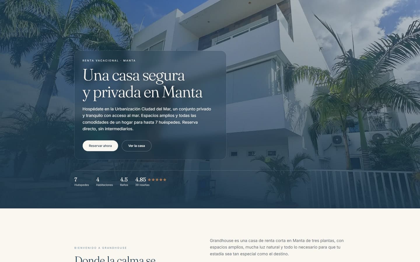Grandhouse: renta vacacional desarrollada por Initec Studio (computadora)
