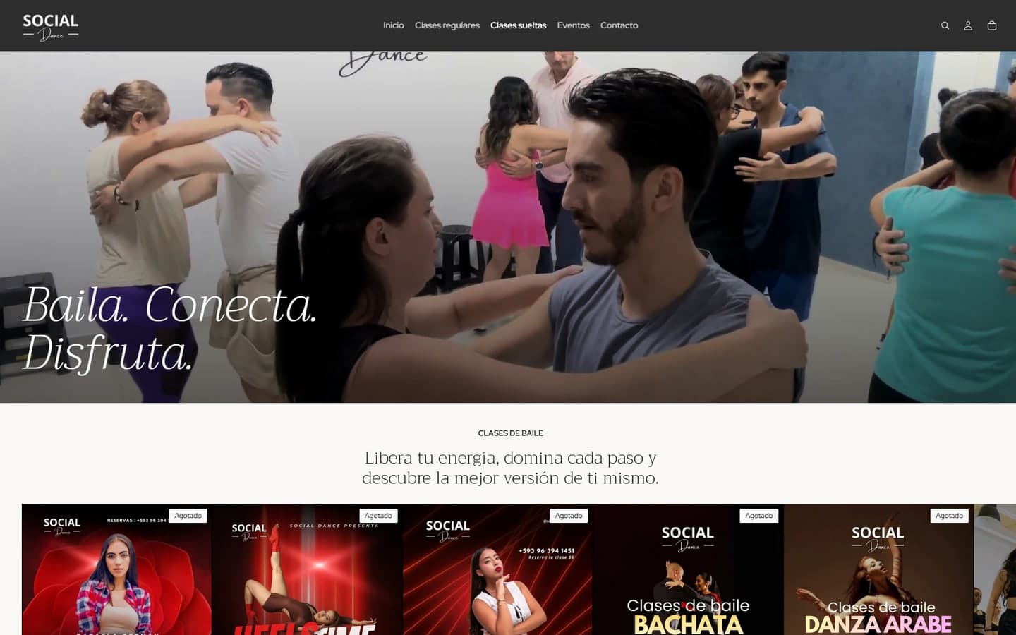 Social Dance Ecuador: página web desarrollada por Initec Studio (computadora)